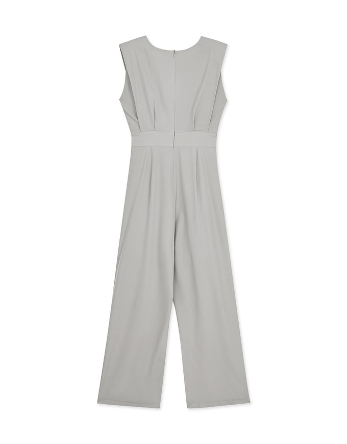 Edgy Smart Sleeveless Jumpsuit (With Shoulder Pads)