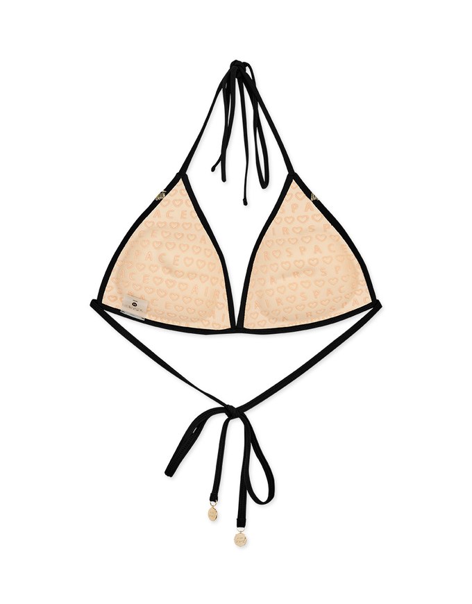 Totem Embroidery Single Tie Strap Push Up Bikini Top (Thick Padded)