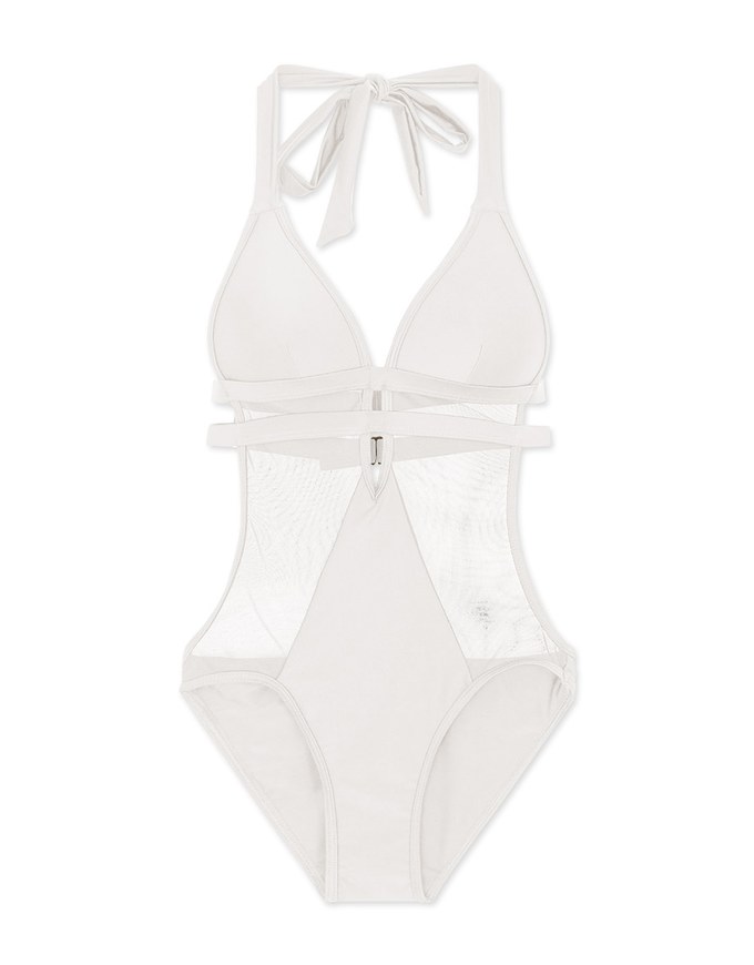 Sensual Mesh Splice Push Up One-Piece Bikini (Thick Padded)