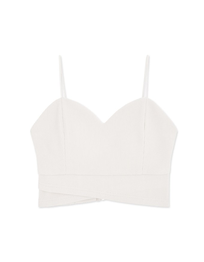 Thin Strap Sweetheart Neckline Crop Cami Top (With Padding)