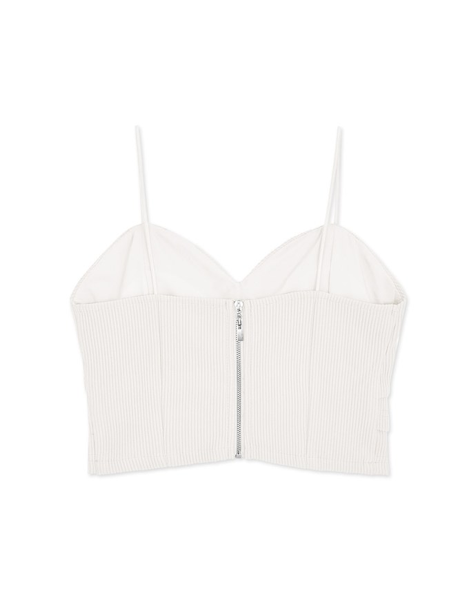 Thin Strap Sweetheart Neckline Crop Cami Top (With Padding)
