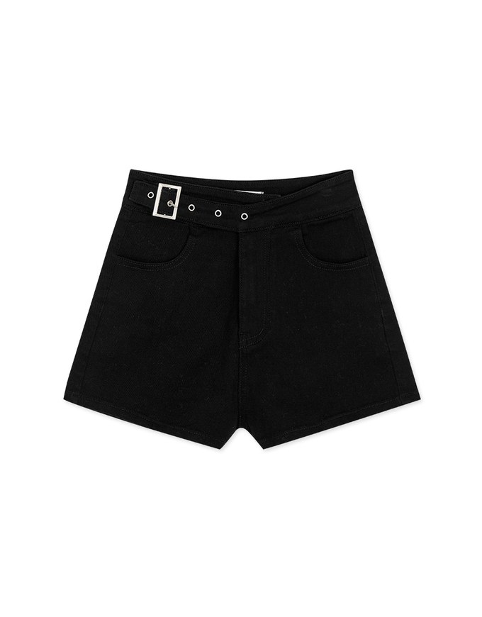 Asymmetric Side-Buckle Shorts
