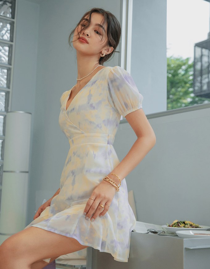 Celestial Tie-Dye Mini Dress