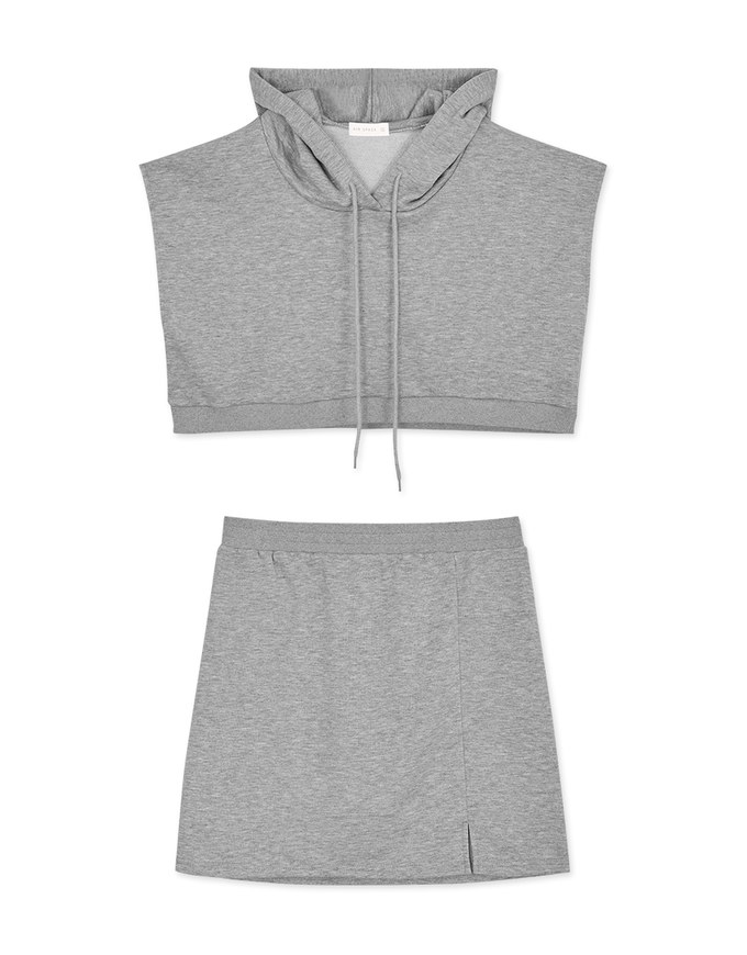 Casual Hooded Tank Dress Set