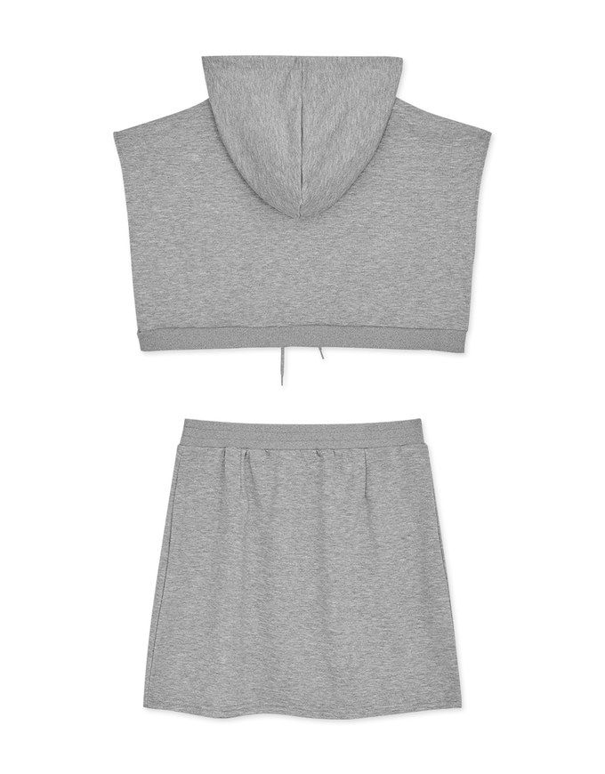 Casual Hooded Tank Dress Set