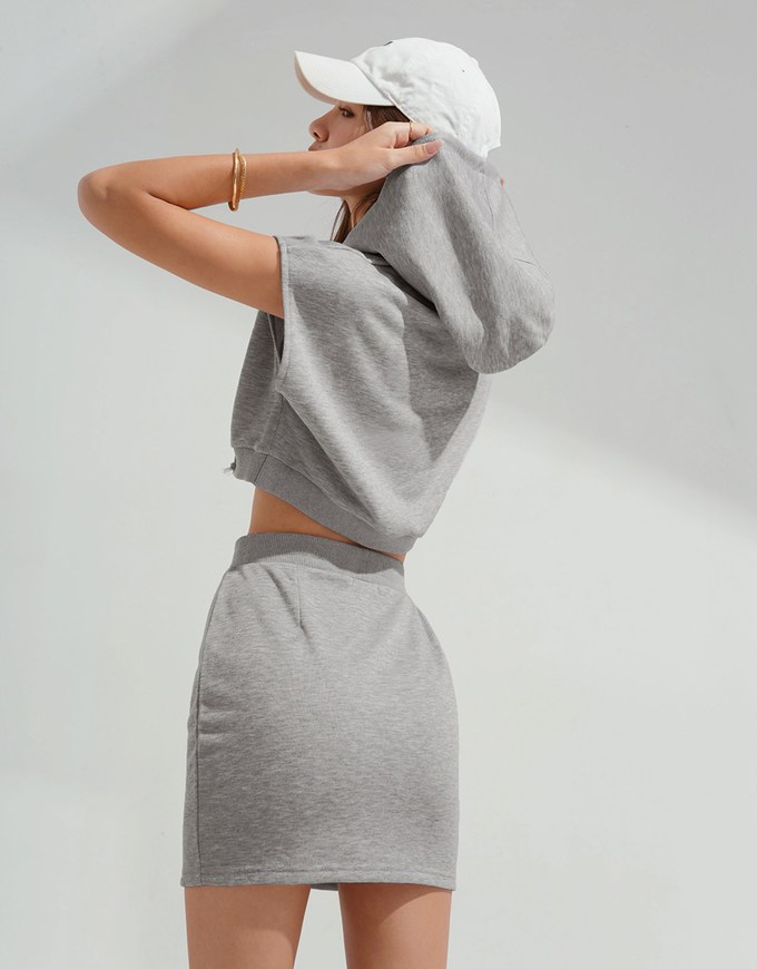 Casual Hooded Tank Dress Set