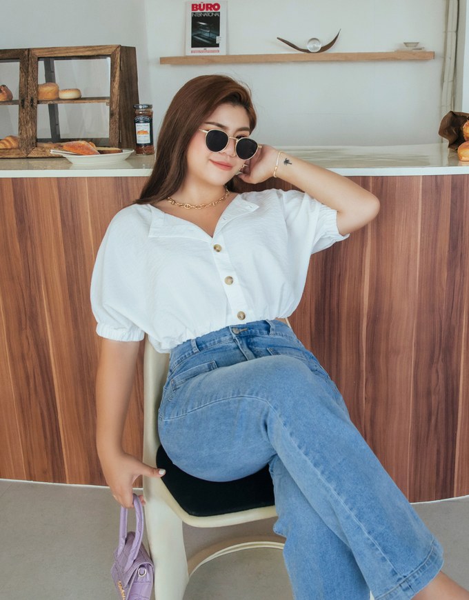 2WAY Button Down Cinched West Crop Top