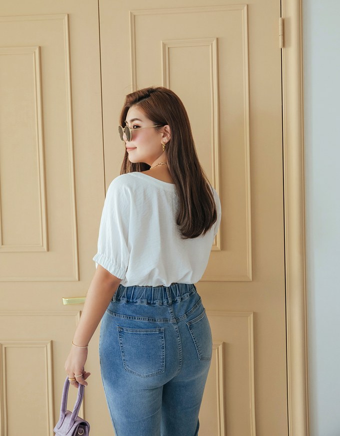 2WAY Button Down Cinched West Crop Top