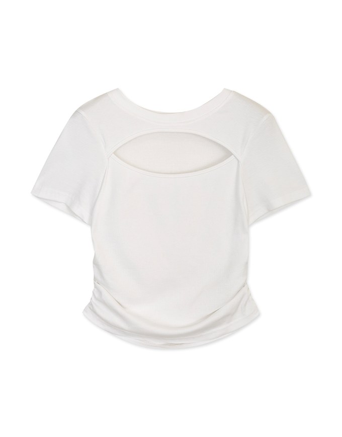 Front Cut Out Side Scrunch Crop Top