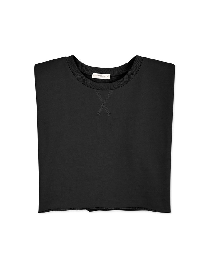 Crewneck Loose Tank Top (With Shoulder Pads)