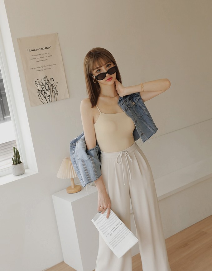 【Air Cool 2.0】Air Comfy Milk Silk Thin Strap Bra Top