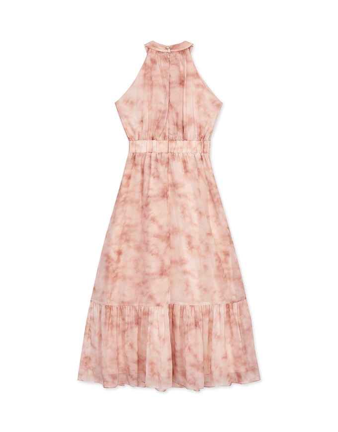 Dainty Tie-Dye Halter Maxi Dress