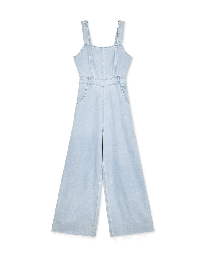 Très Chic Pinafore Denim Jumpsuit