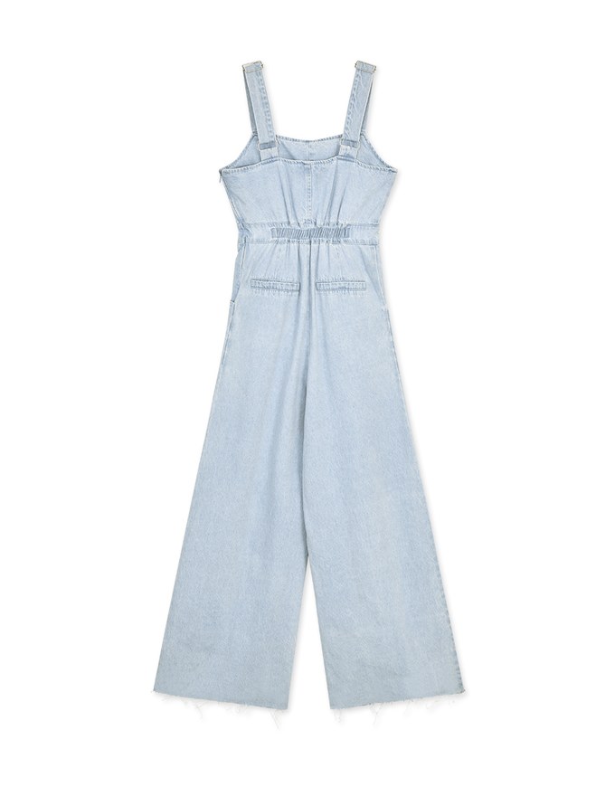 Très Chic Pinafore Denim Jumpsuit