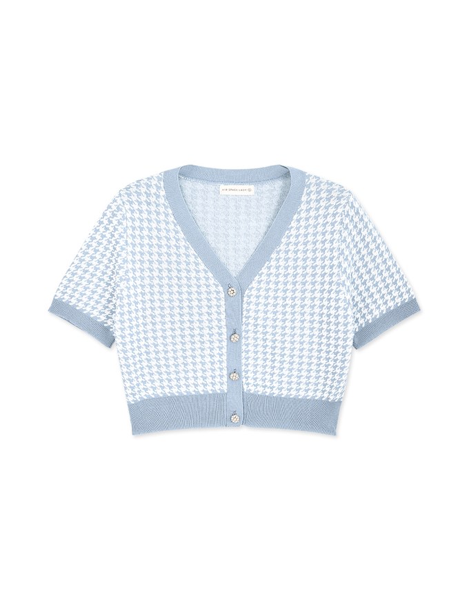 Feminine Chic Houndstooth Knit Top