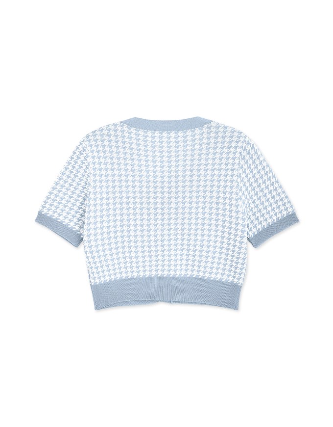 Feminine Chic Houndstooth Knit Top