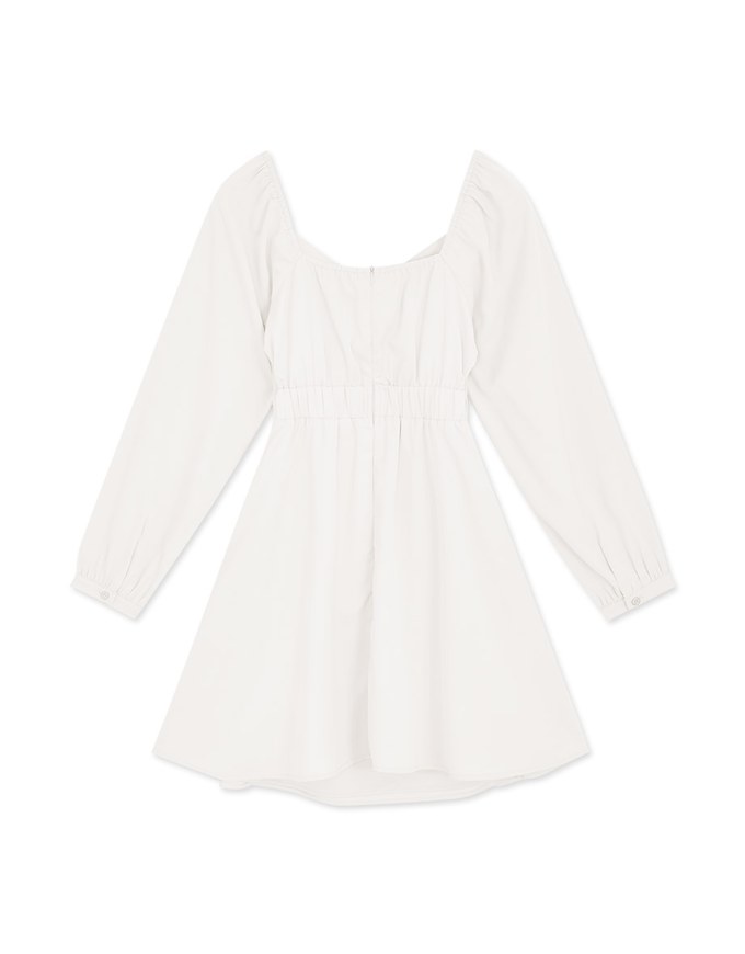 Heart Neck Twist Waist Cutout Mini Dress