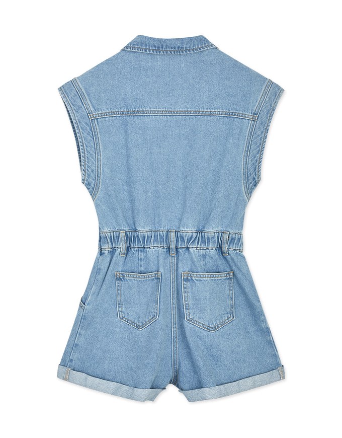 Sleeveless Denim Jumpsuit