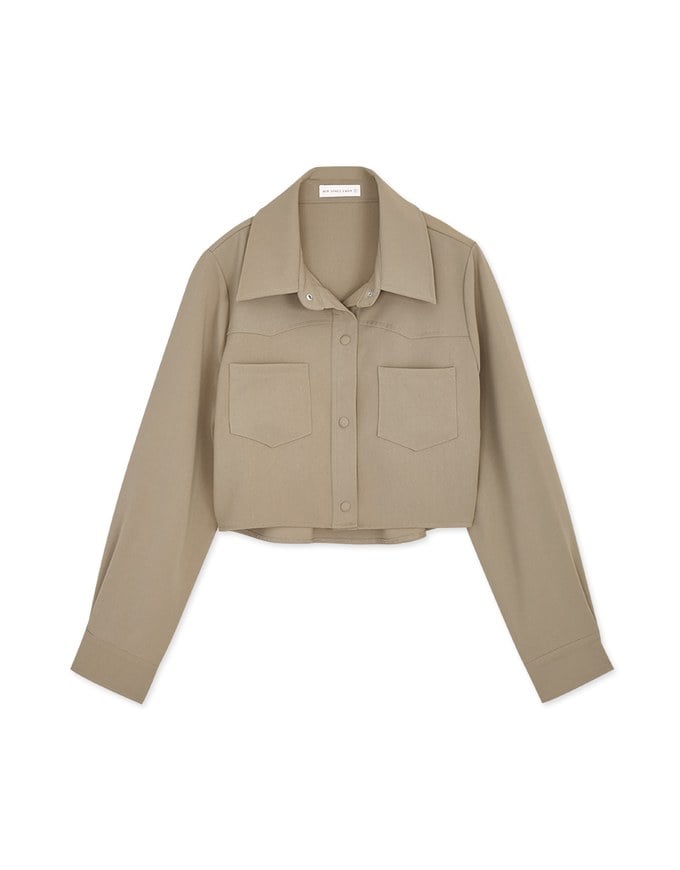 British Cropped Button-Down Jacket