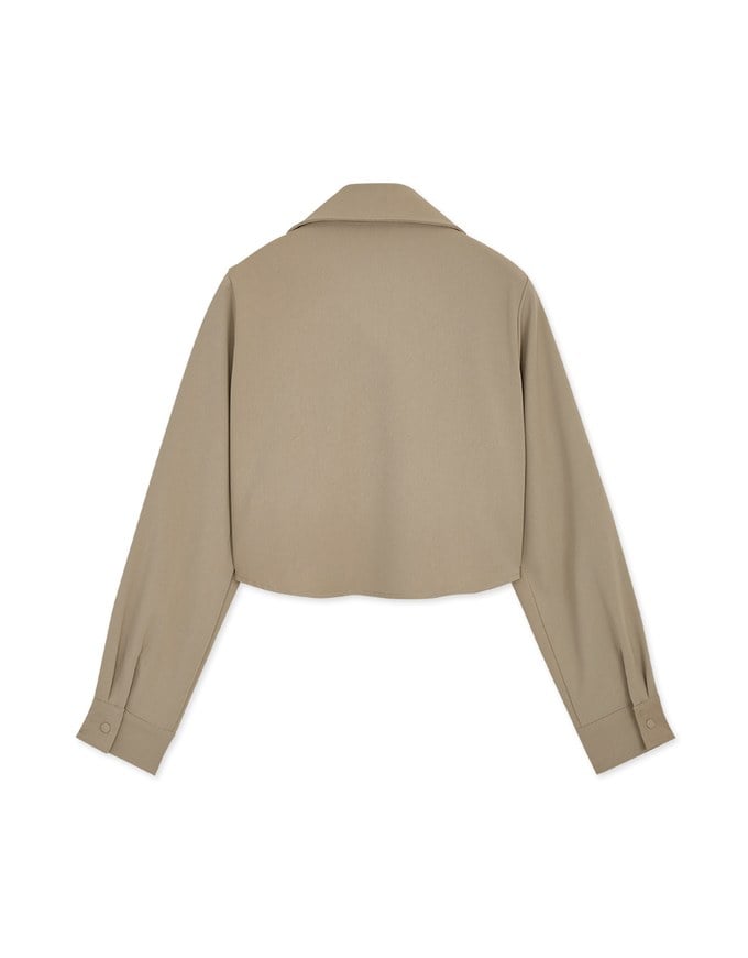 British Cropped Button-Down Jacket