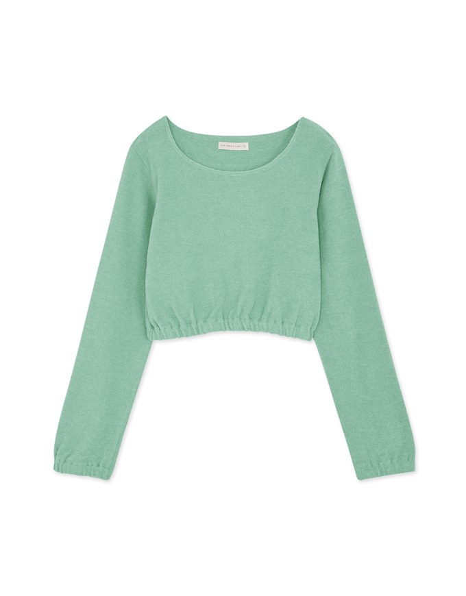 U Neck Woolen Loose Crop Top