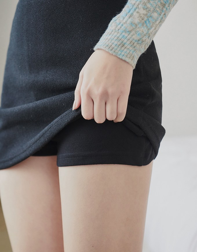 Woolen A-line Skirt