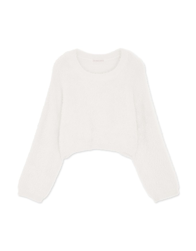 Loose Plush Knit Crop Top