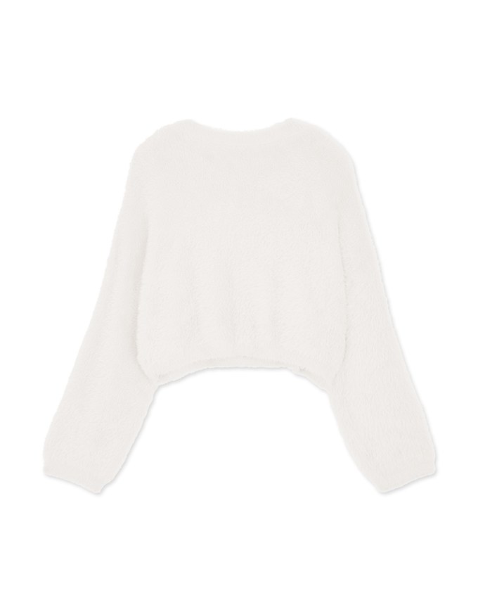 Loose Plush Knit Crop Top