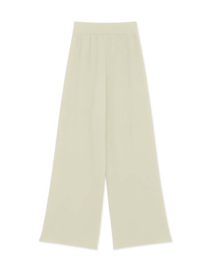 High Waist Ribbed Knit Loose Pants
