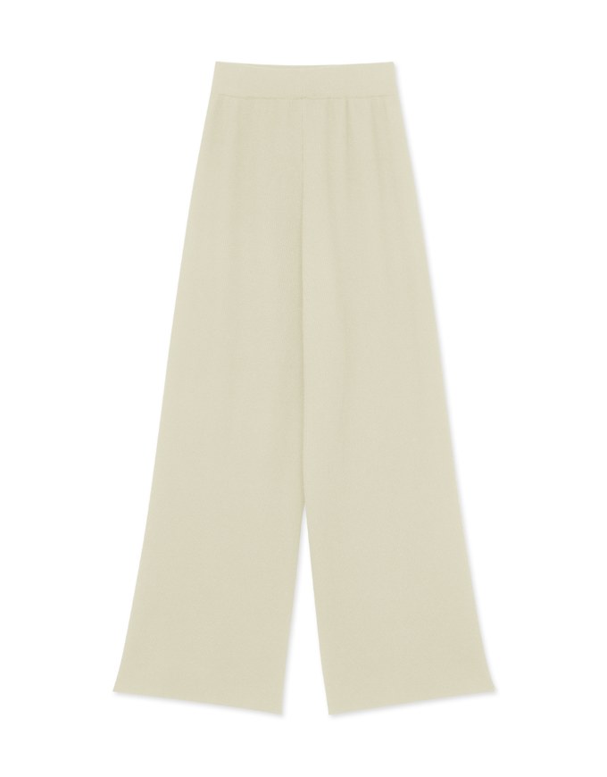 High Waist Ribbed Knit Loose Pants