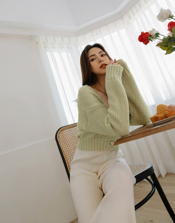 High Waist Ribbed Knit Loose Pants