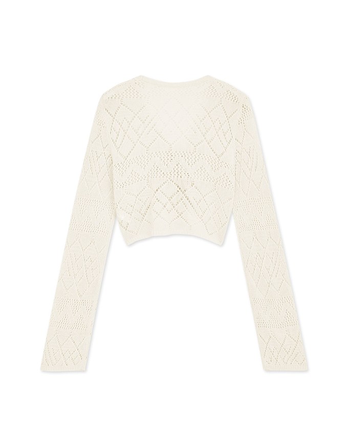 Sheer Drawstring Knit Cropped Top
