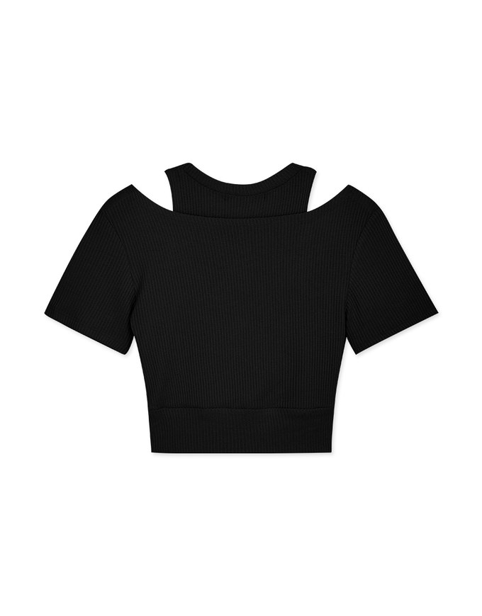 Fake Two Piece Crossover Top