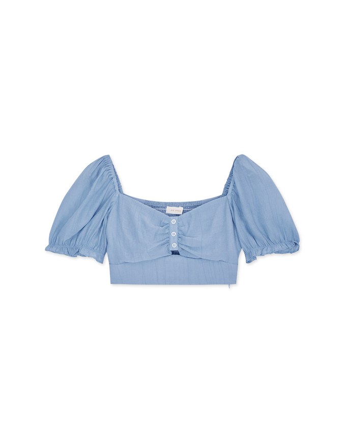 2Way Puffy Sleeve Crop Top (With Padding)