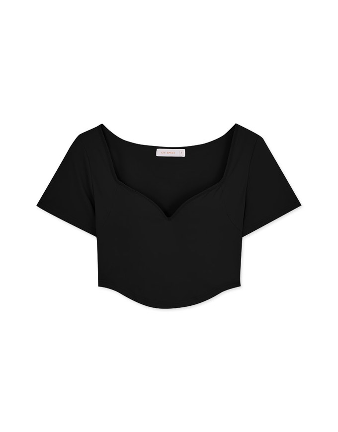 Cooling Push-Up u Collar Crop Fit Bra Top
