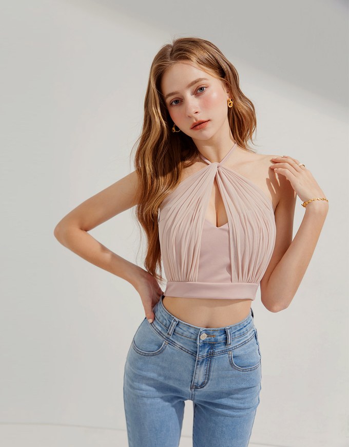 Halter Chiffon Cami Top (With Padding)