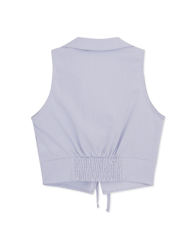 Lapel Drawstring Tank Top