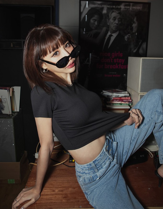 Fantastially Busty Short-Sleeved Bra Top