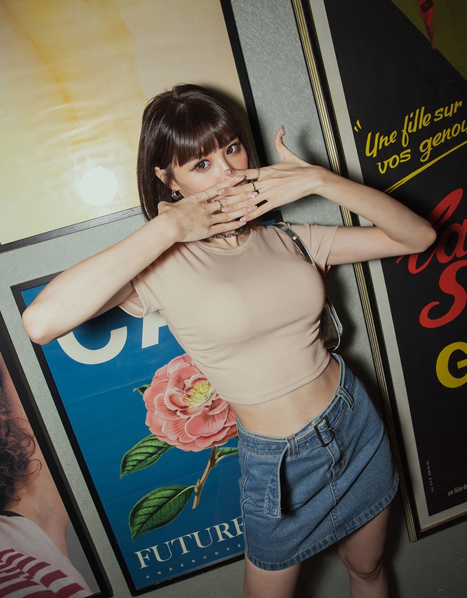 Fantastially Busty Short-Sleeved Bra Top