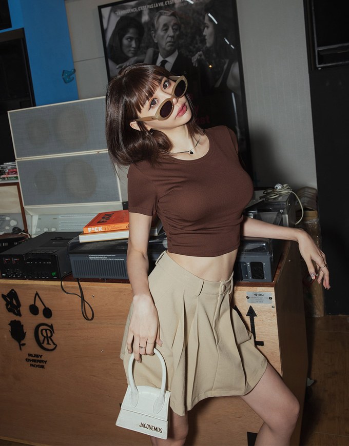 Fantastially Busty Short-Sleeved Bra Top