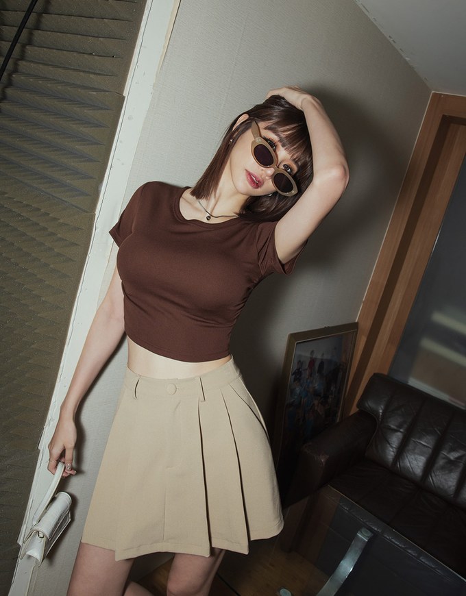 Fantastially Busty Short-Sleeved Bra Top
