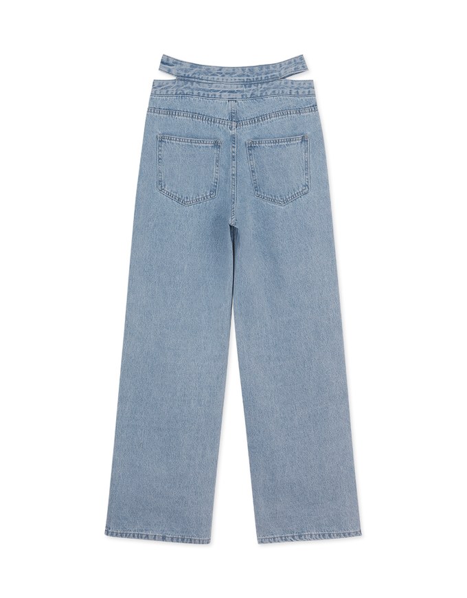 Side Crossover Cutout Jeans