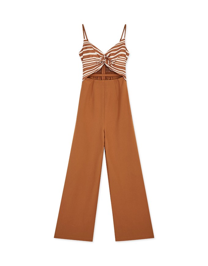 Sensual Style Hollow Knotted Jumpsuit (With Padding)