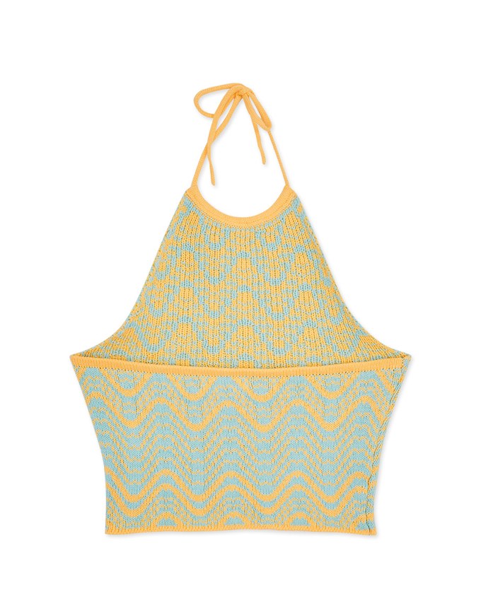 Halter Lace-Up Knit Tank Top
