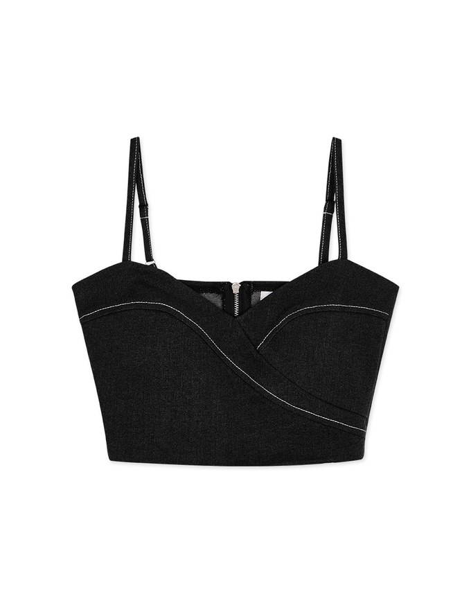 Denim Thread Thin Shoulder Vest (With Padding)