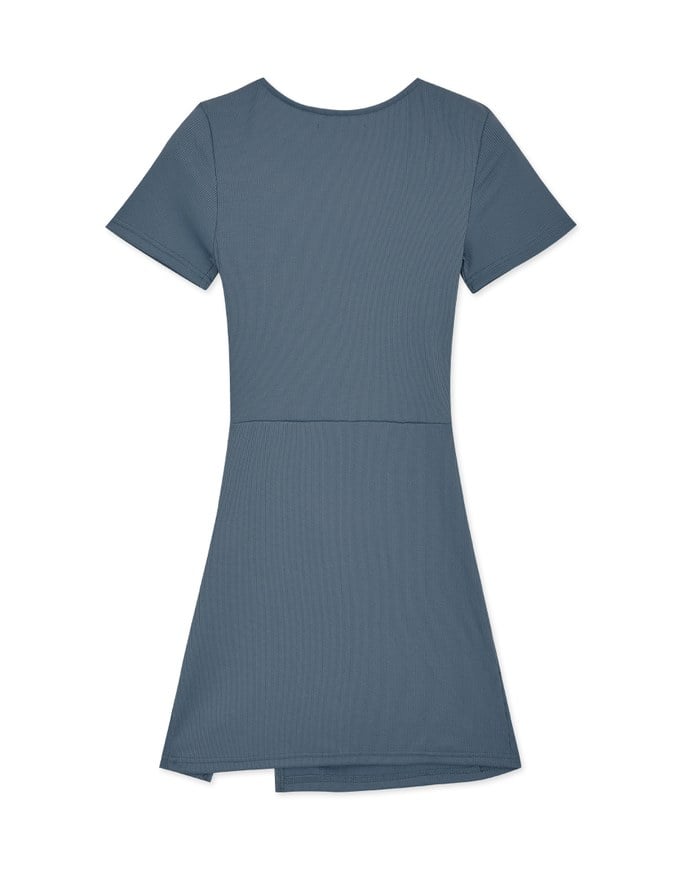 Ribbed Fitted Slit Mini Dress