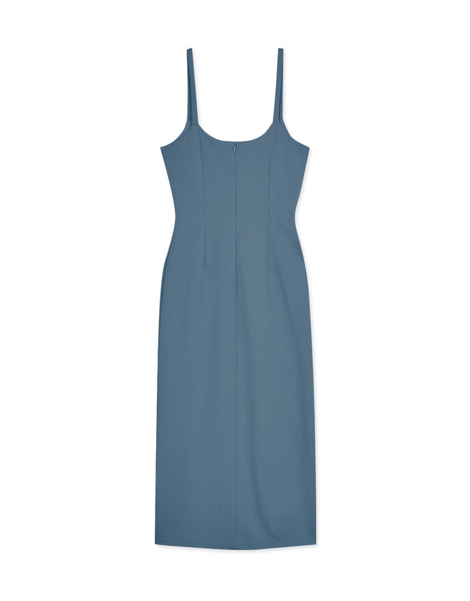 Thin Shoulder Long Dress (With Padding)