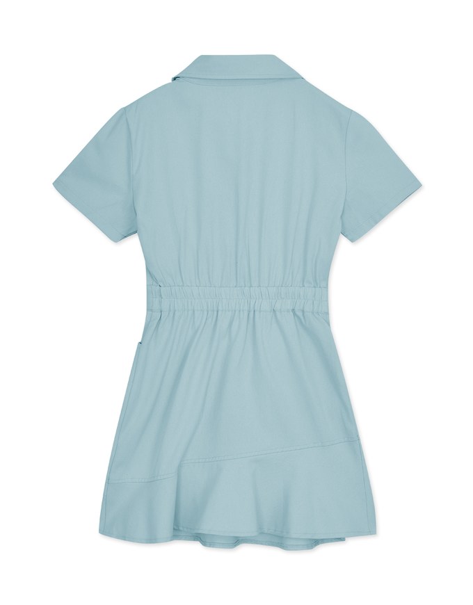 Lapel Button Fishtail Mini Dress