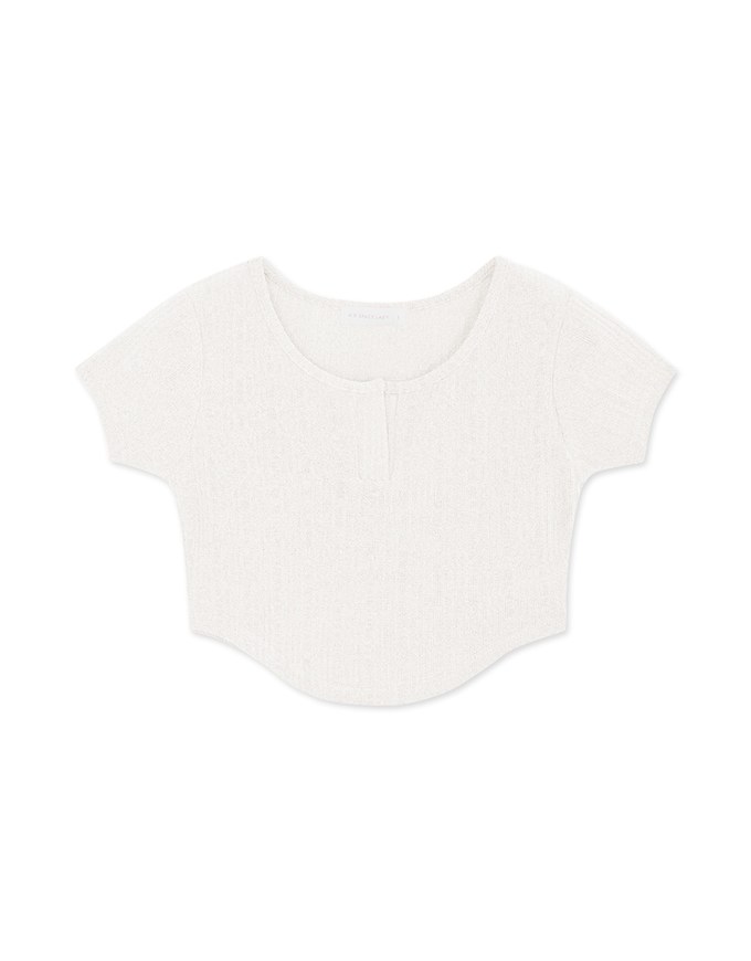V Neck Crop Knitted Top
