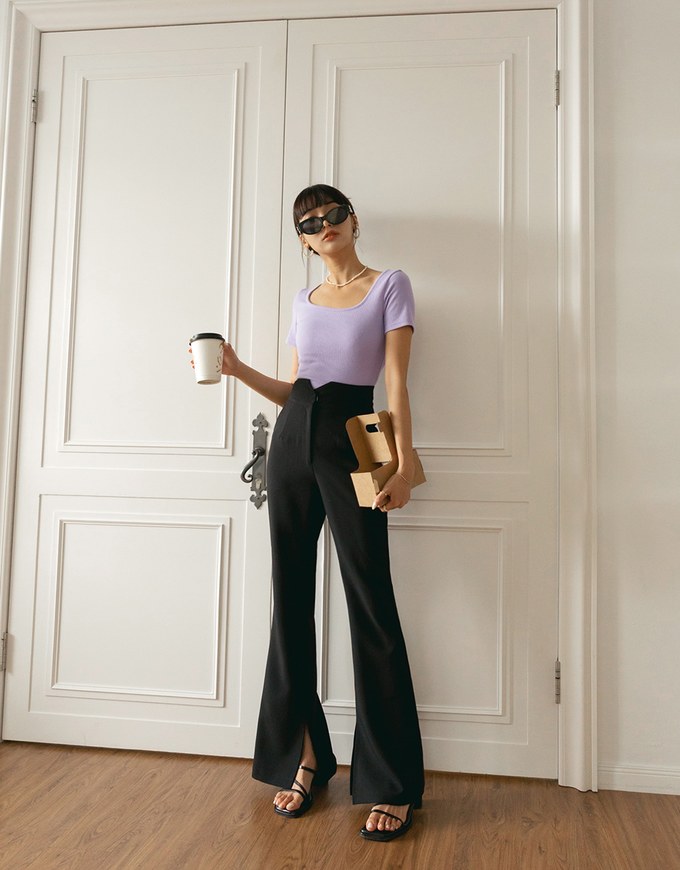 Back Overlap Square Neck Top